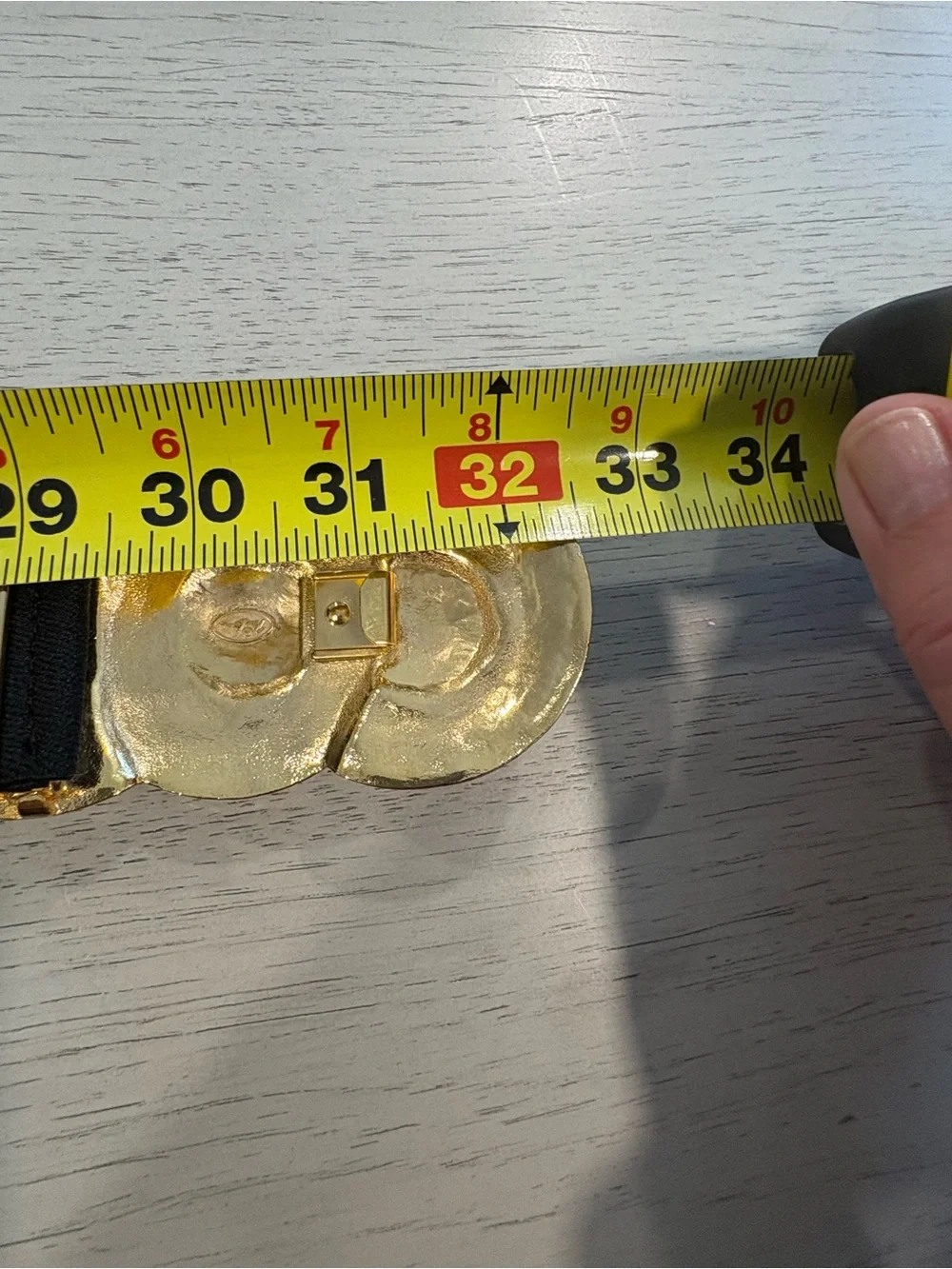 Vintage Nani Lewis Gold and Black Triple Medallion Stretch Waist Belt